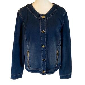 Chico’s Denim Button-Up Women's Jacket. Size L. (2)